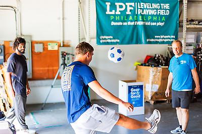 In July, Subaru hosted an event at the Leveling the Playing Field Philadelphia warehouse where volunteers including Philadelphia Union defender Frankie Westfield helped kick off the Subaru: Gear for Good initiative. Volunteers sorted incoming donations to make space for future contributions.
