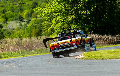 Pastrana gets his practice cutting into the grass.