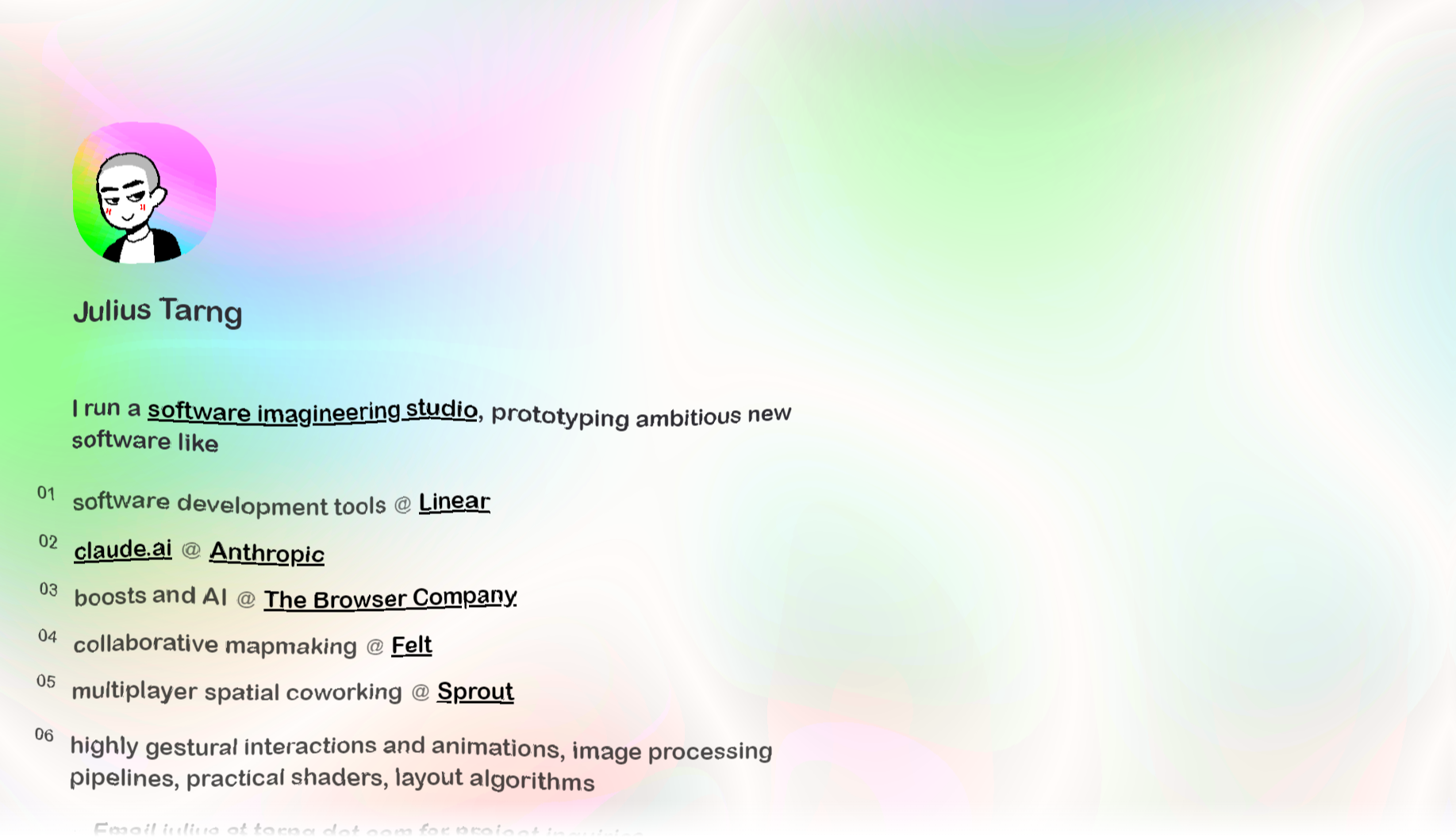 Thumbnail of Julius Tarng — Independent Software Creative