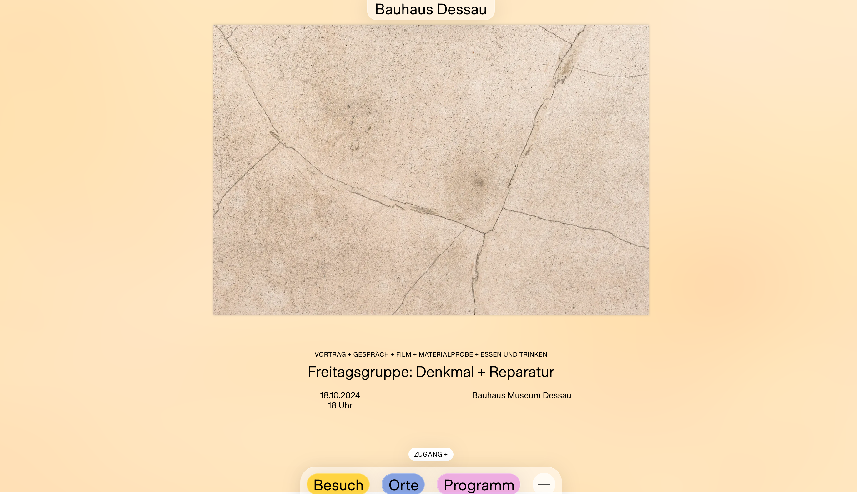 Thumbnail of Freitagsgruppe: Denkmal + Reparatur - Programm - Stiftung Bauhaus Dessau