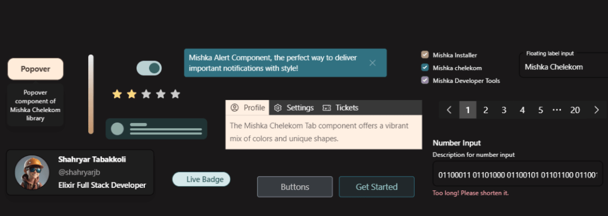 Thumbnail of Chelekom - Phoenix & LiveView UI kit and components