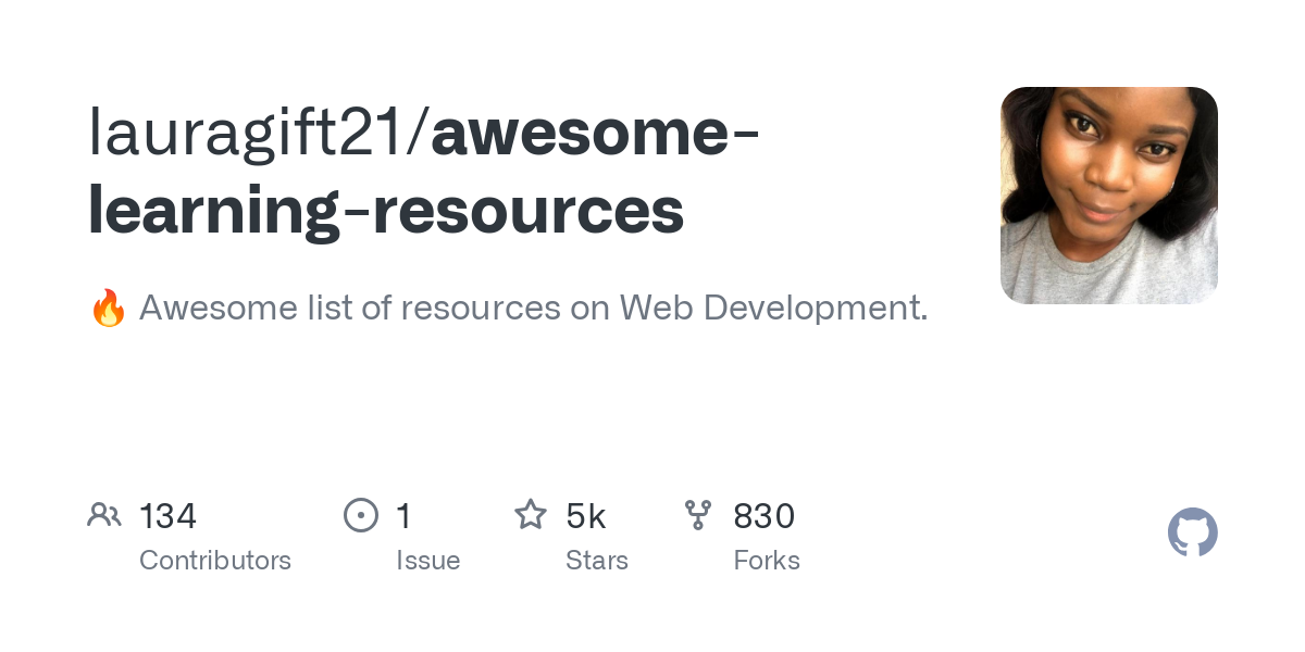 Thumbnail of lauragift21/awesome-learning-resources: Awesome list of ... - GitHub