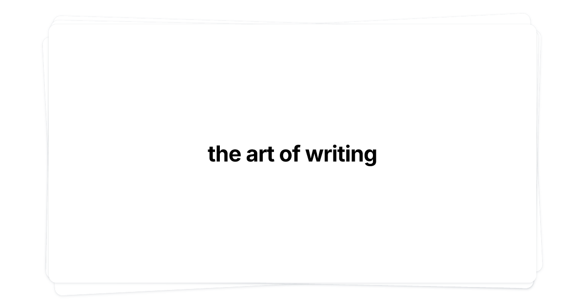 Thumbnail of the art of writing