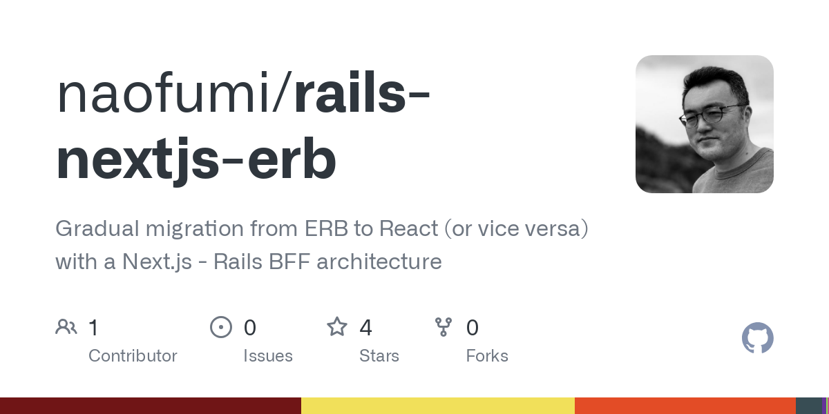 Thumbnail of naofumi/rails-nextjs-erb: Gradual migration from ERB to ... - GitHub