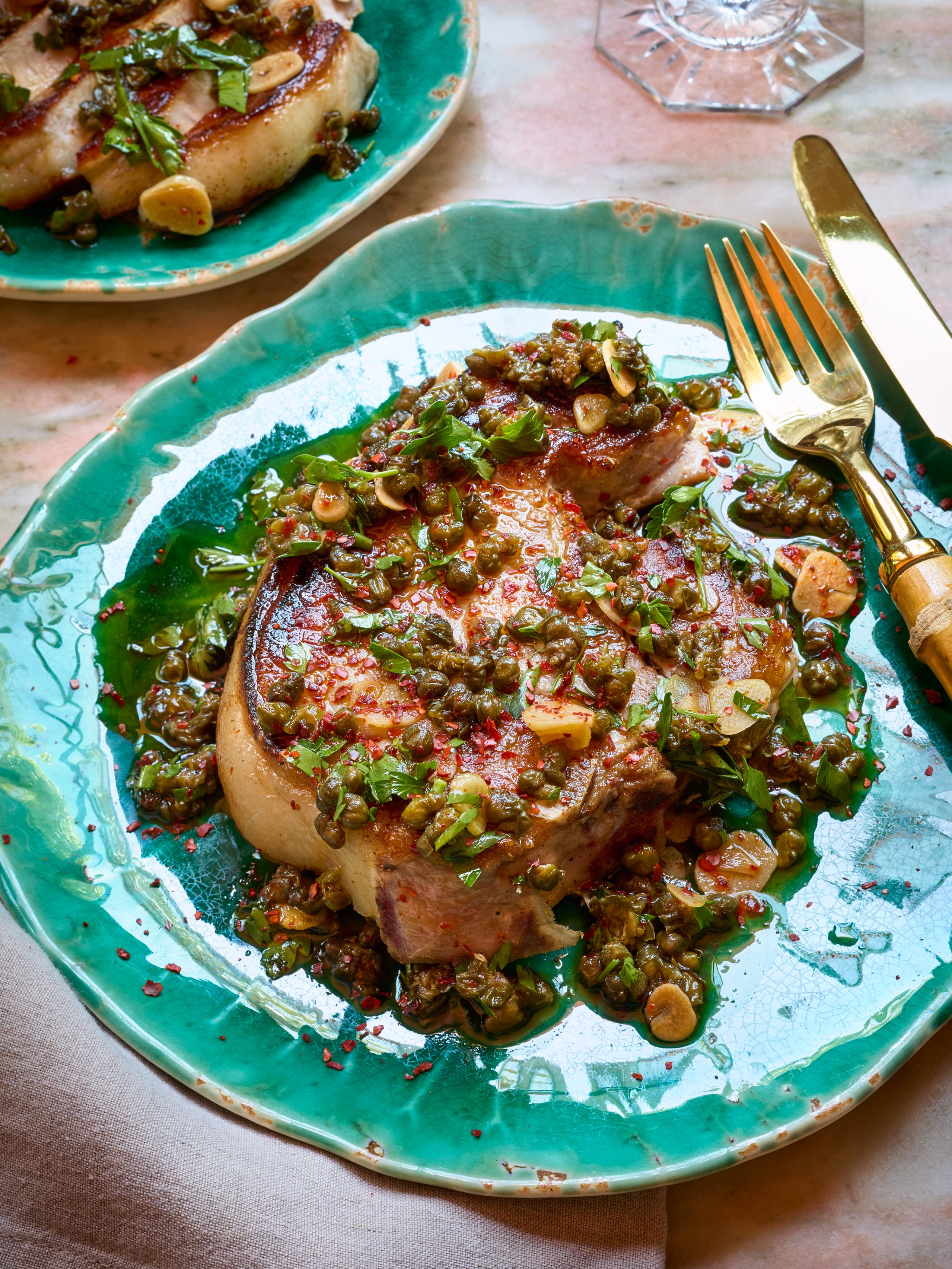 Thumbnail of Pork Chops with Toasted Garlic and Spicy Capers