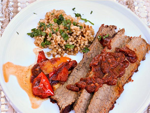 Coffee-Rubbed Beef Brisket With Parsley Couscous Recipe