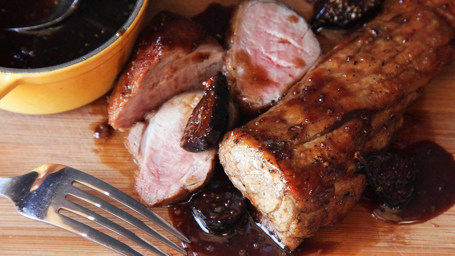 Easy Pan-Roasted Pork Tenderloin With Bourbon-Soaked Figs Recipe