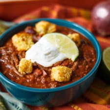 Fire Roasted Chili with Beer Braised Short Ribs