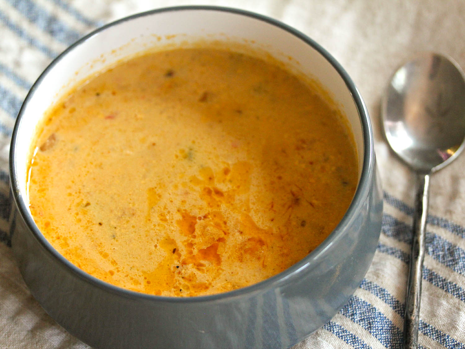 Grilled Bratwurst, Beer, and Cheddar Soup Recipe