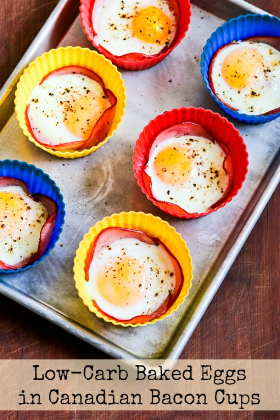 Low-Carb Baked Eggs in Canadian Bacon Cups
