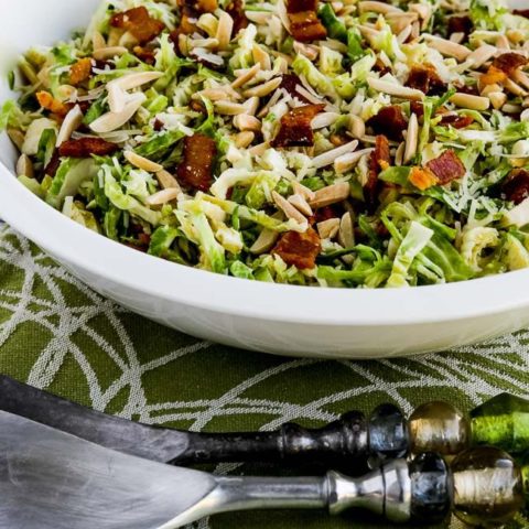 Low-Carb Brussels Sprouts Salad with Bacon, Almonds, and Parmesan