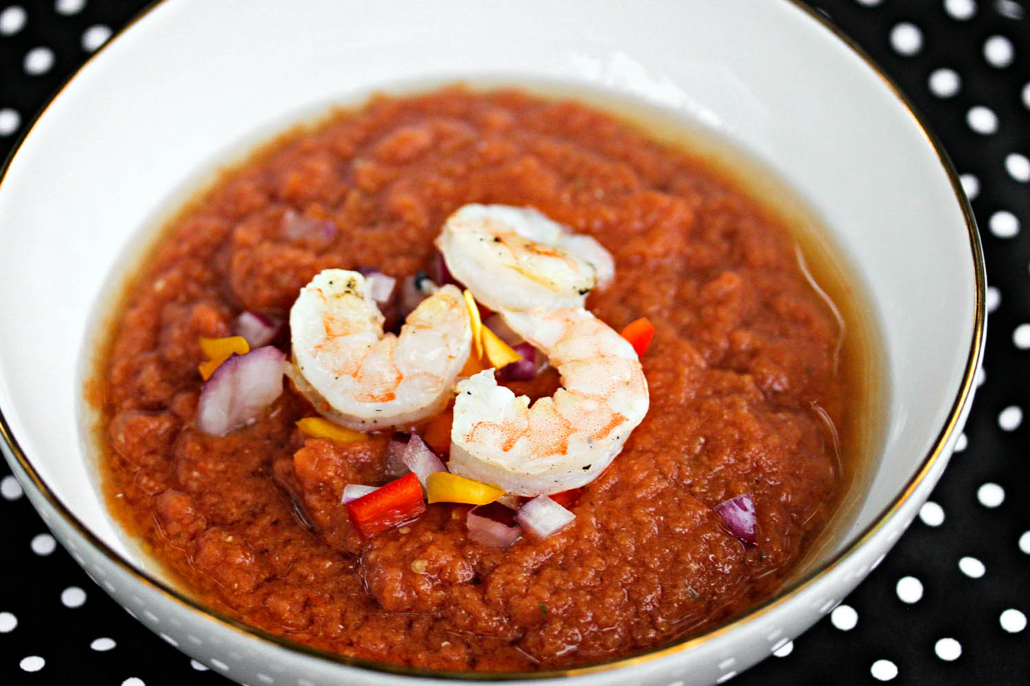Mexican-Style Gazpacho With Grilled Shrimp Recipe