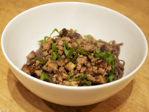 Minced Pork with Soba Noodles Recipe