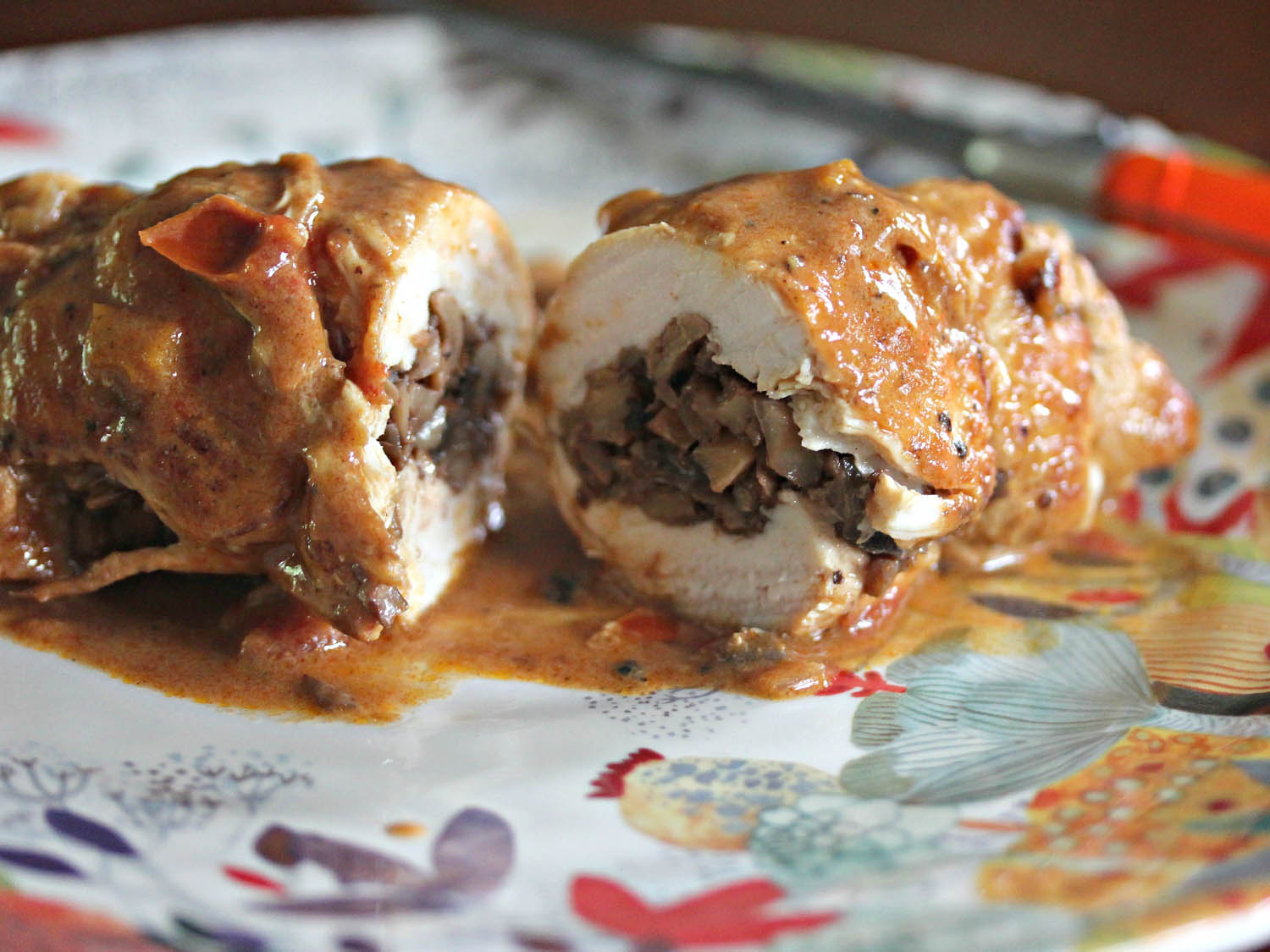 Mushroom Duxelles-Stuffed Chicken Paprikash Recipe