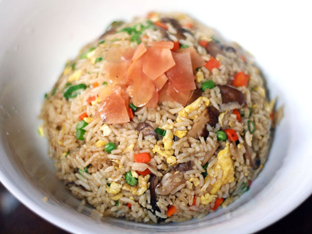 Mushroom Fried Rice with Pickled Ginger Recipe