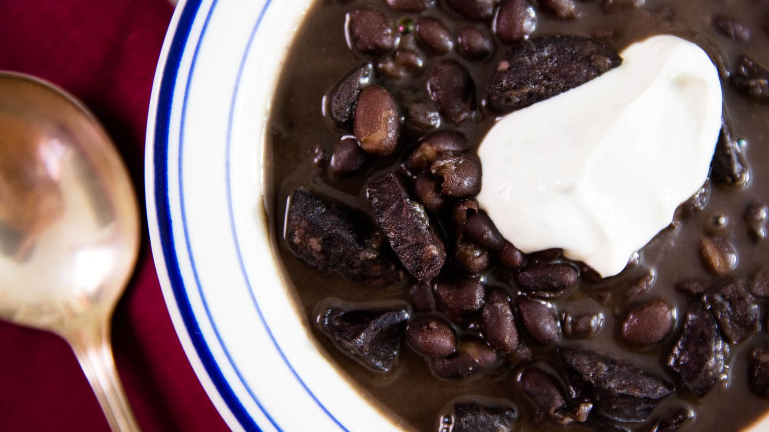 Pressure Cooker Black Bean Soup With Sausage and Cumin-Lime Sour Cream Recipe