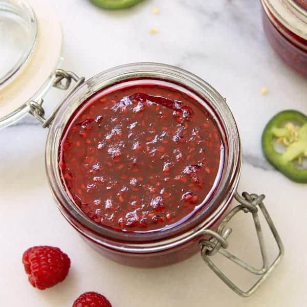 Quick & Easy Raspberry Jalapeno Freezer Jam