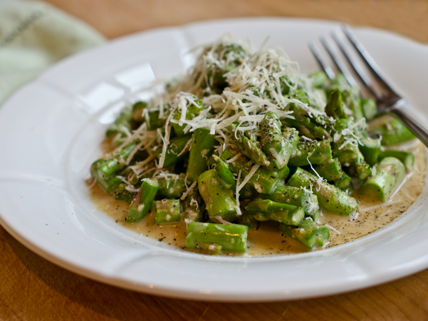 Raw Asparagus Caesar Salad Recipe