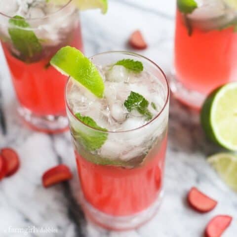 Rhubarb Mojitos