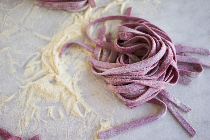 Simple Beet Fettuccine