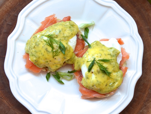 Smoked Salmon Eggs Benedict With Dill Hollandaise Recipe