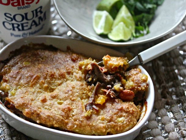 Sonoran Pot Roast Pie with Cheesy Cornbread Crust Recipe