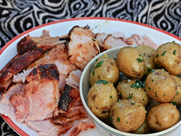 Spiced Sour Cherry–Glazed Ham With Parsley Potatoes Recipe