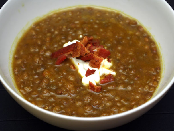 Spicy Ginger and French Lentil Soup Recipe