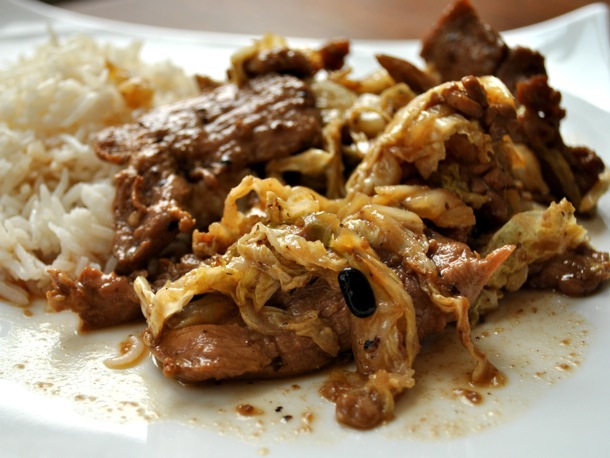 Stir Fried Pork and Cabbage with Black Bean Sauce Recipe