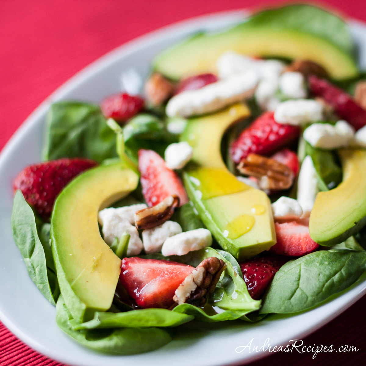 Strawberry Spinach Salad with Avocado and Champagne Vinaigrette