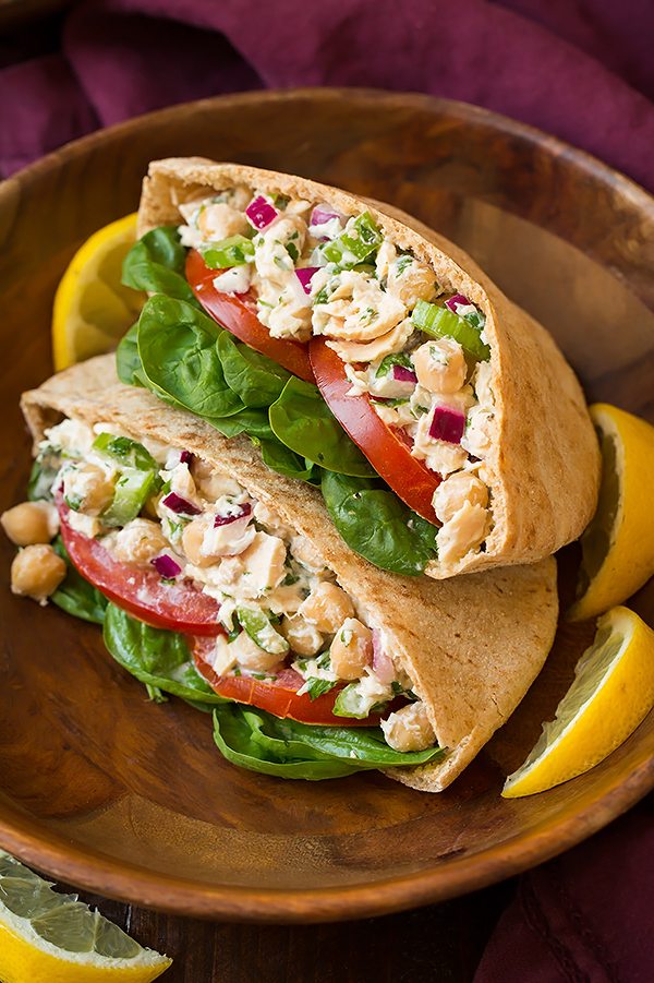 Tuna and Chickpea Pita Sandwiches
