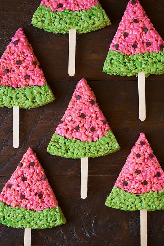 Watermelon Rice Krispie Treats