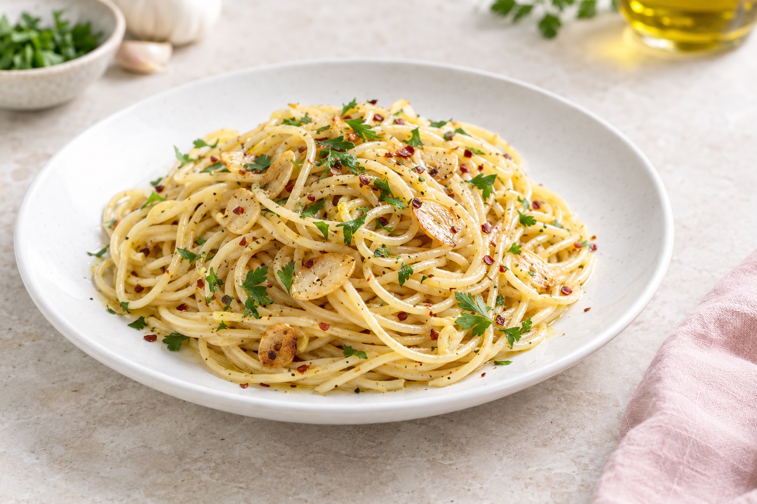 Spaghetti with Oil and Garlic