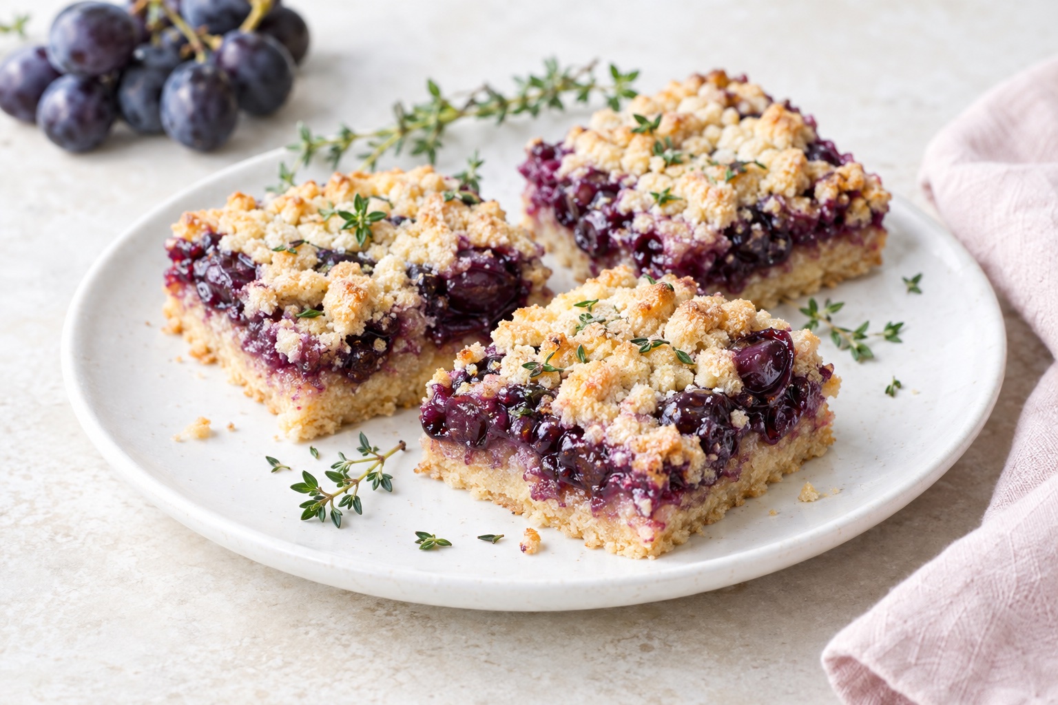 Concord Grape-Thyme Bars