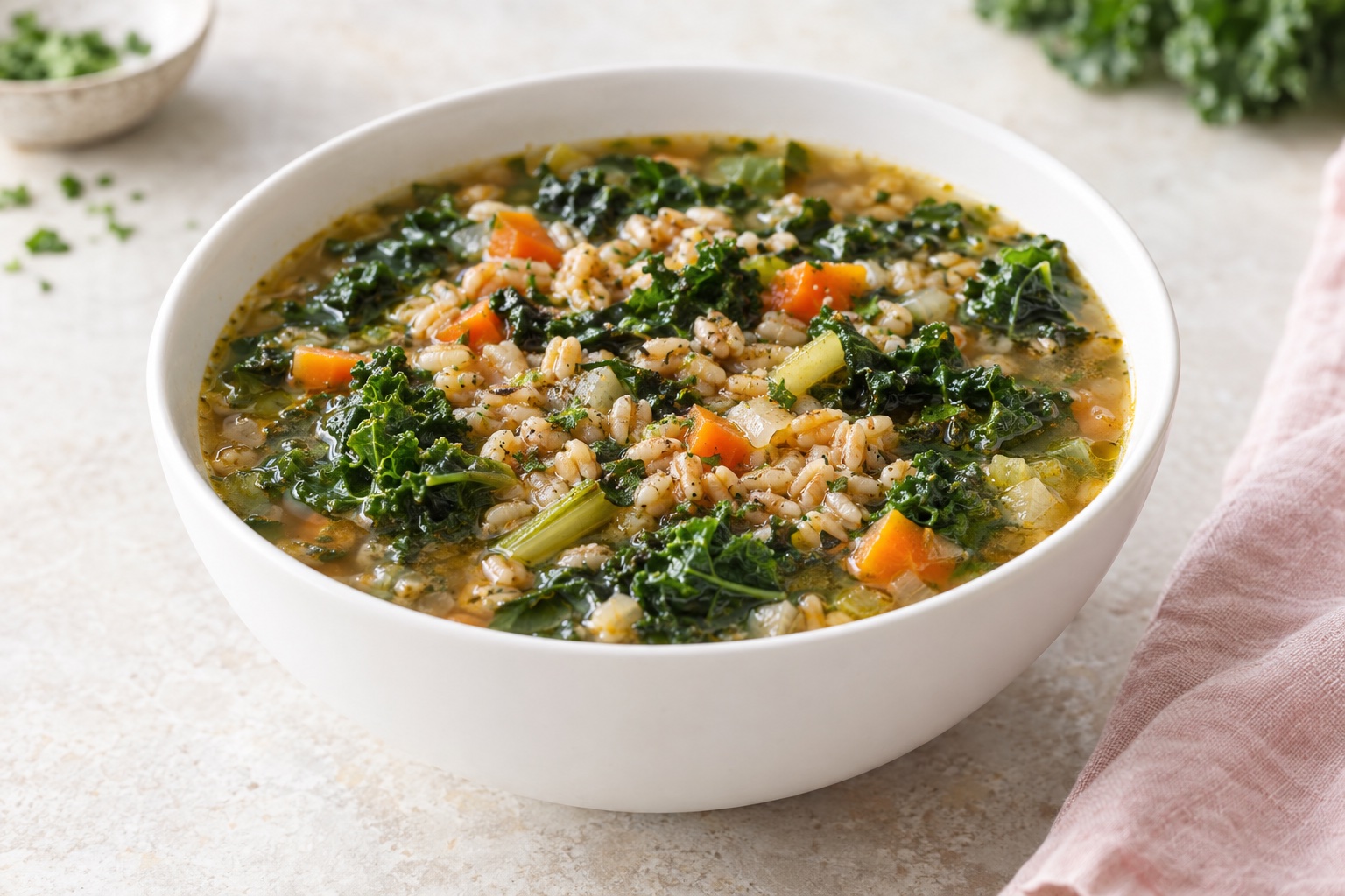 Italian Kale and Farro Soup