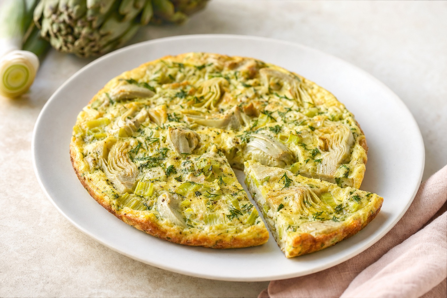 Artichoke Leek Frittata
