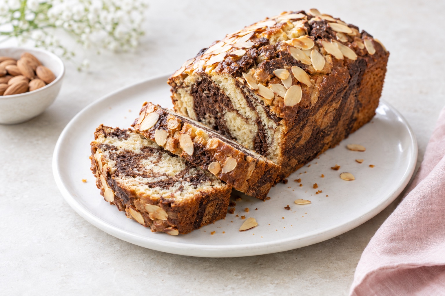 Almond-Chocolate Marble Pound Cake