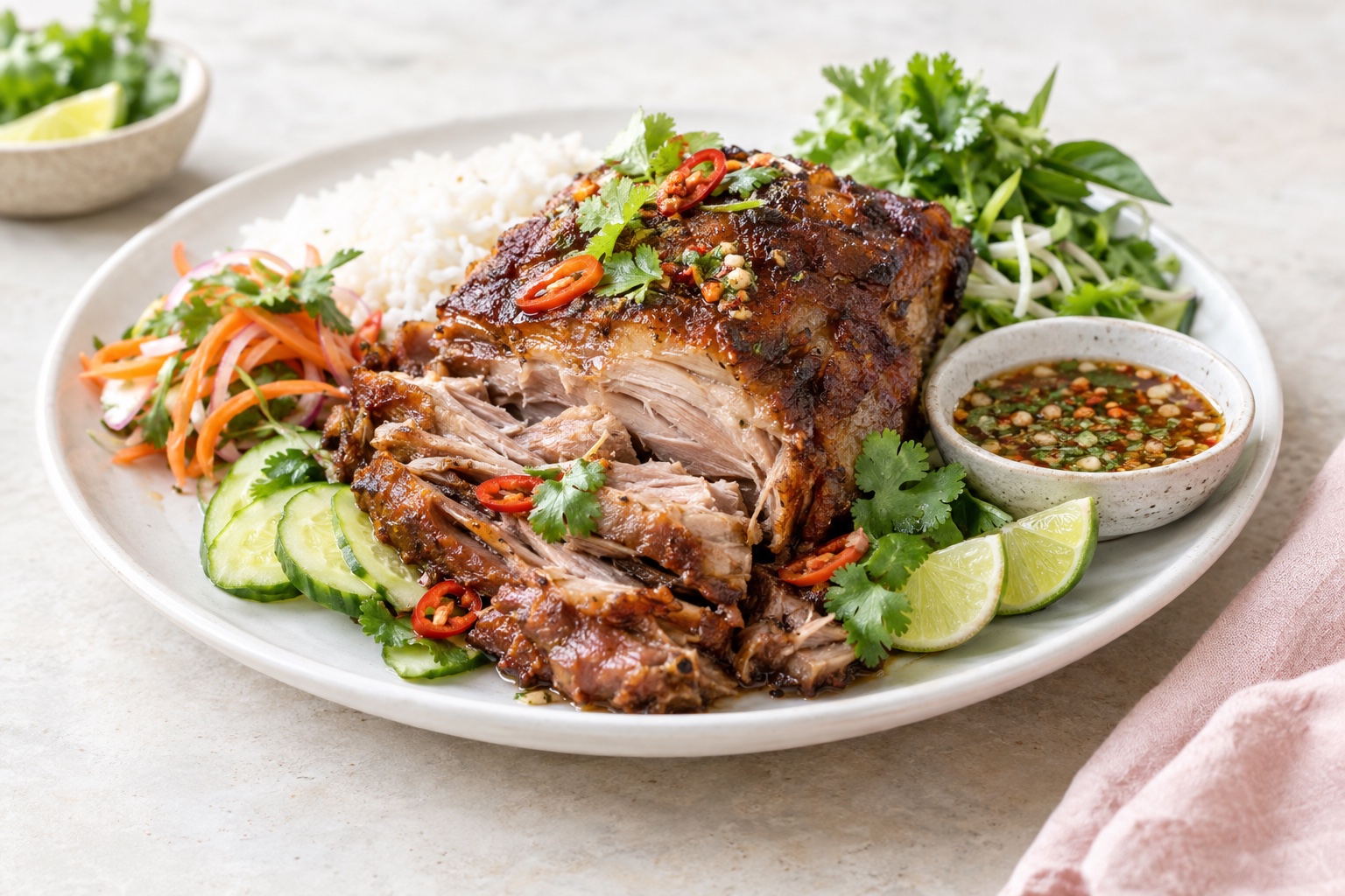 Thai-Inspired Slow-Roasted Pork Shoulder Feast