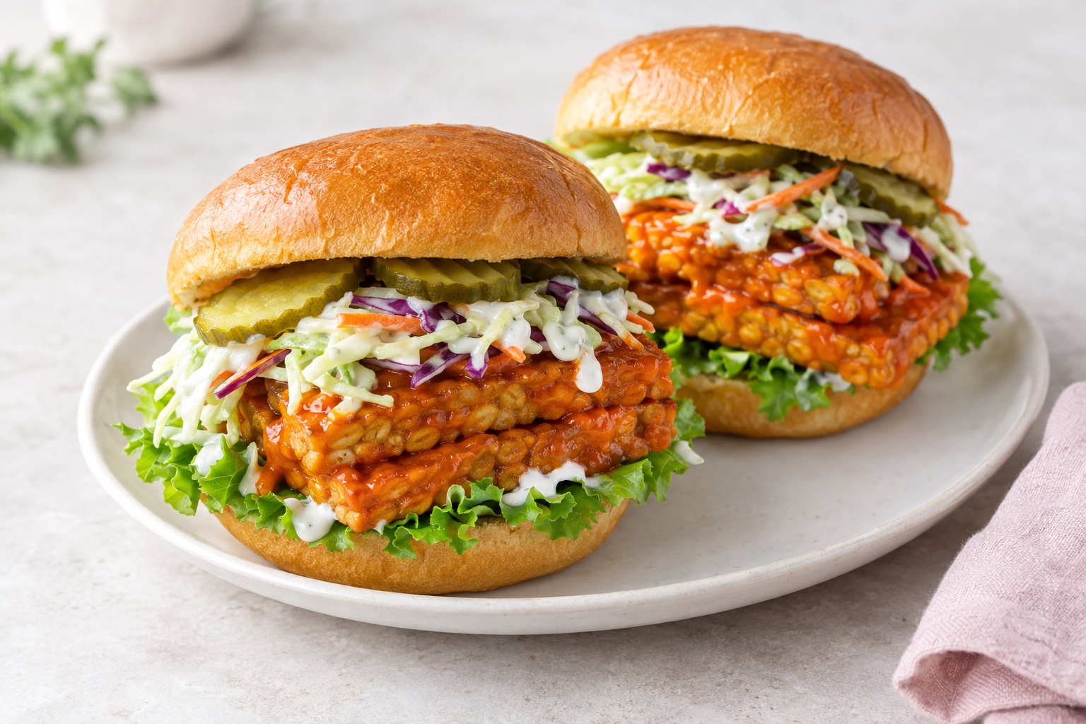 Buffalo Tempeh Sandwiches