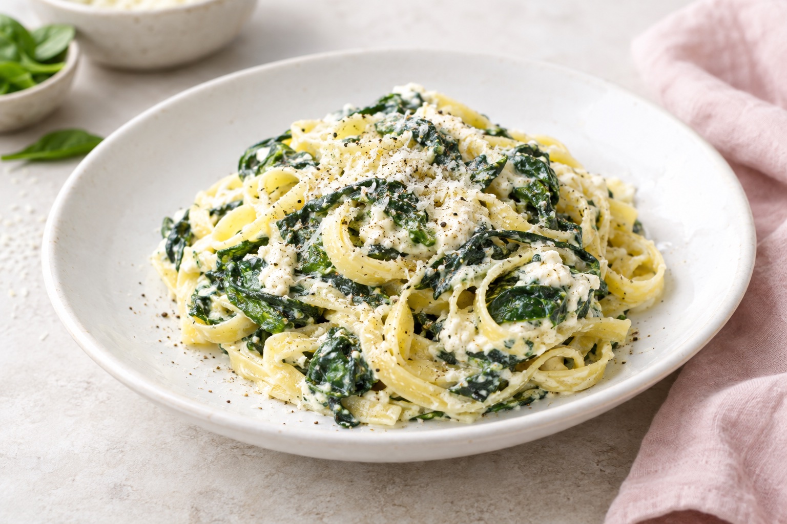 Easy Spinach Ricotta Pasta