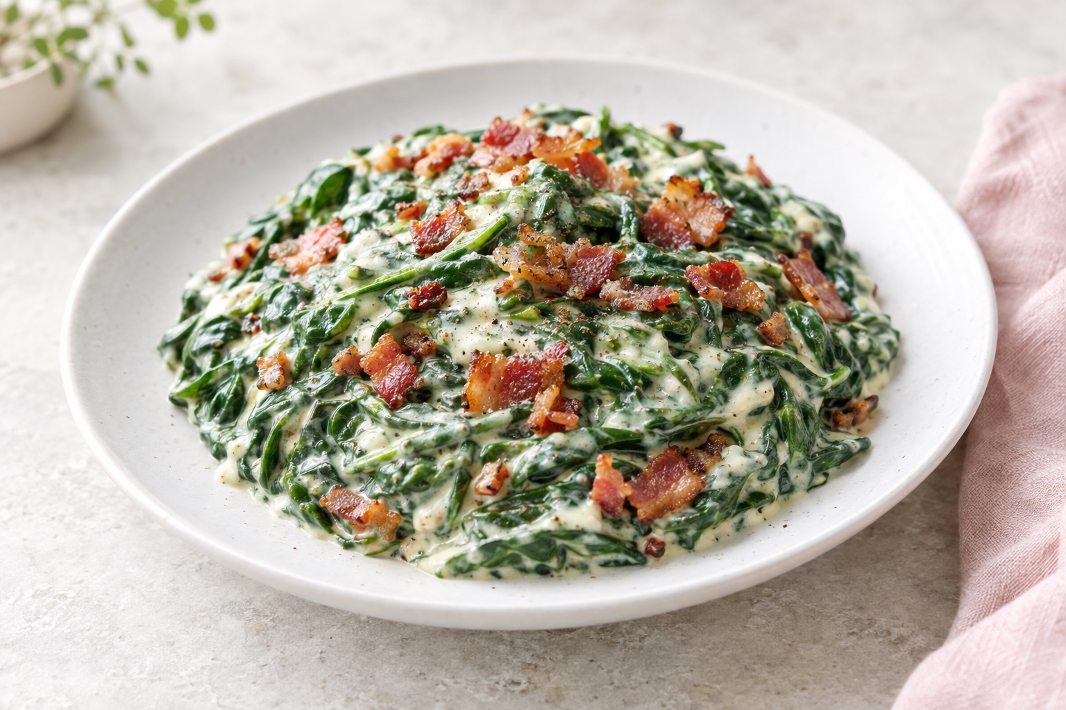 Creamed Spinach with Bacon