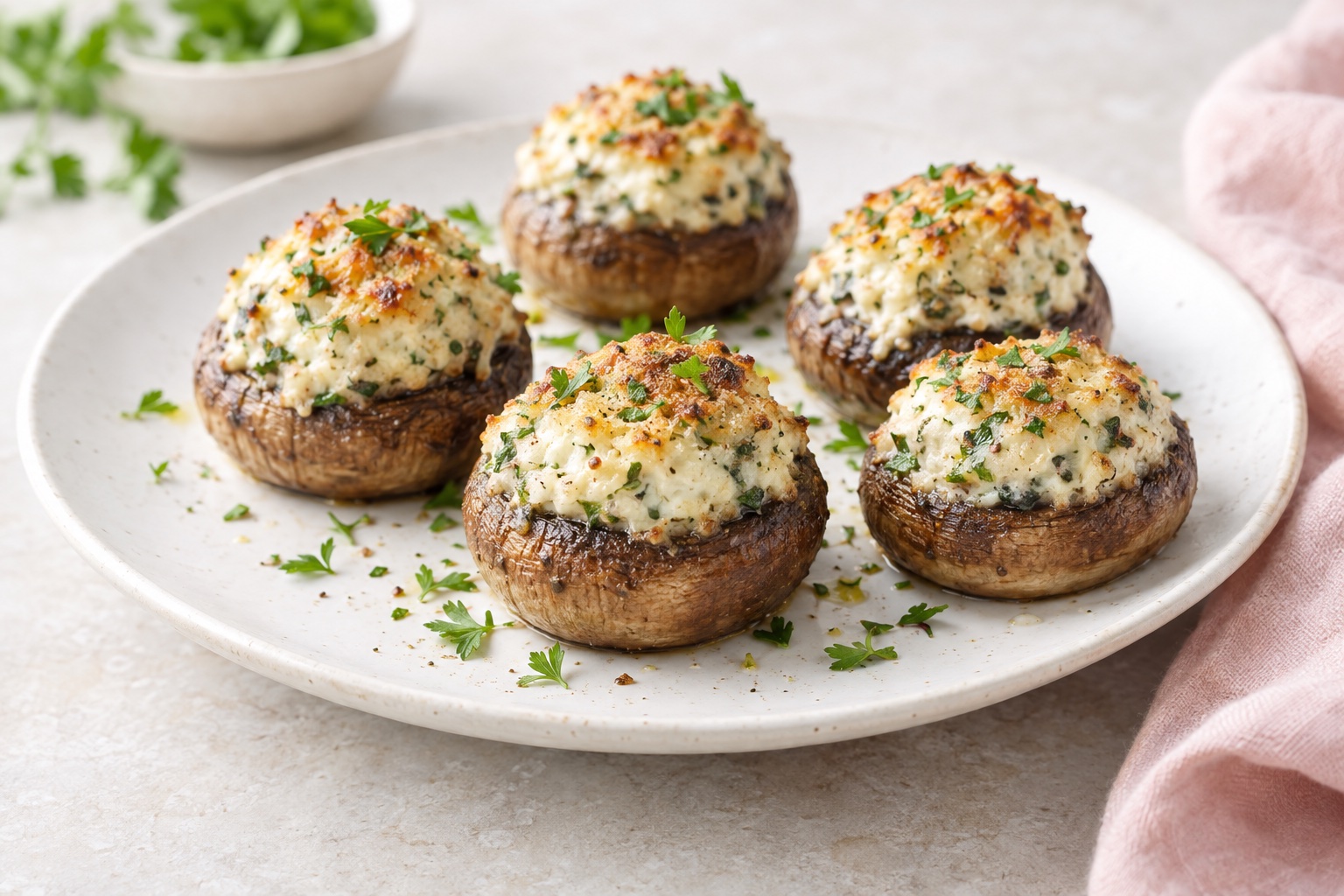 Boursin Stuffed Mushrooms