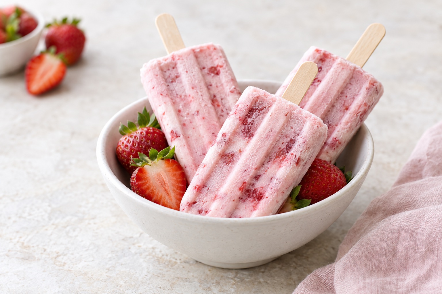 Strawberry Yogurt Popsicles