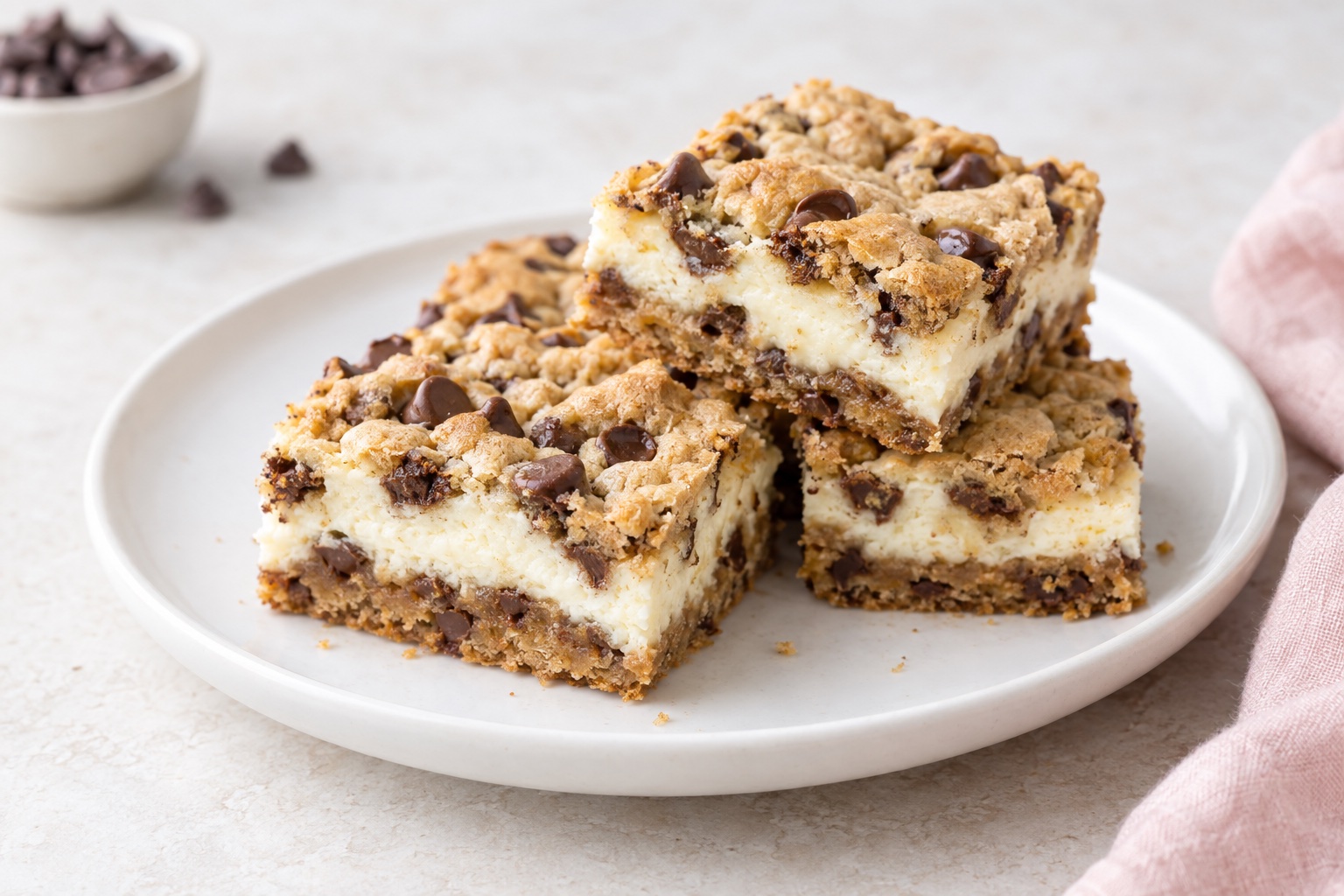 Chocolate Chip Cream Cheese Cookie Bars