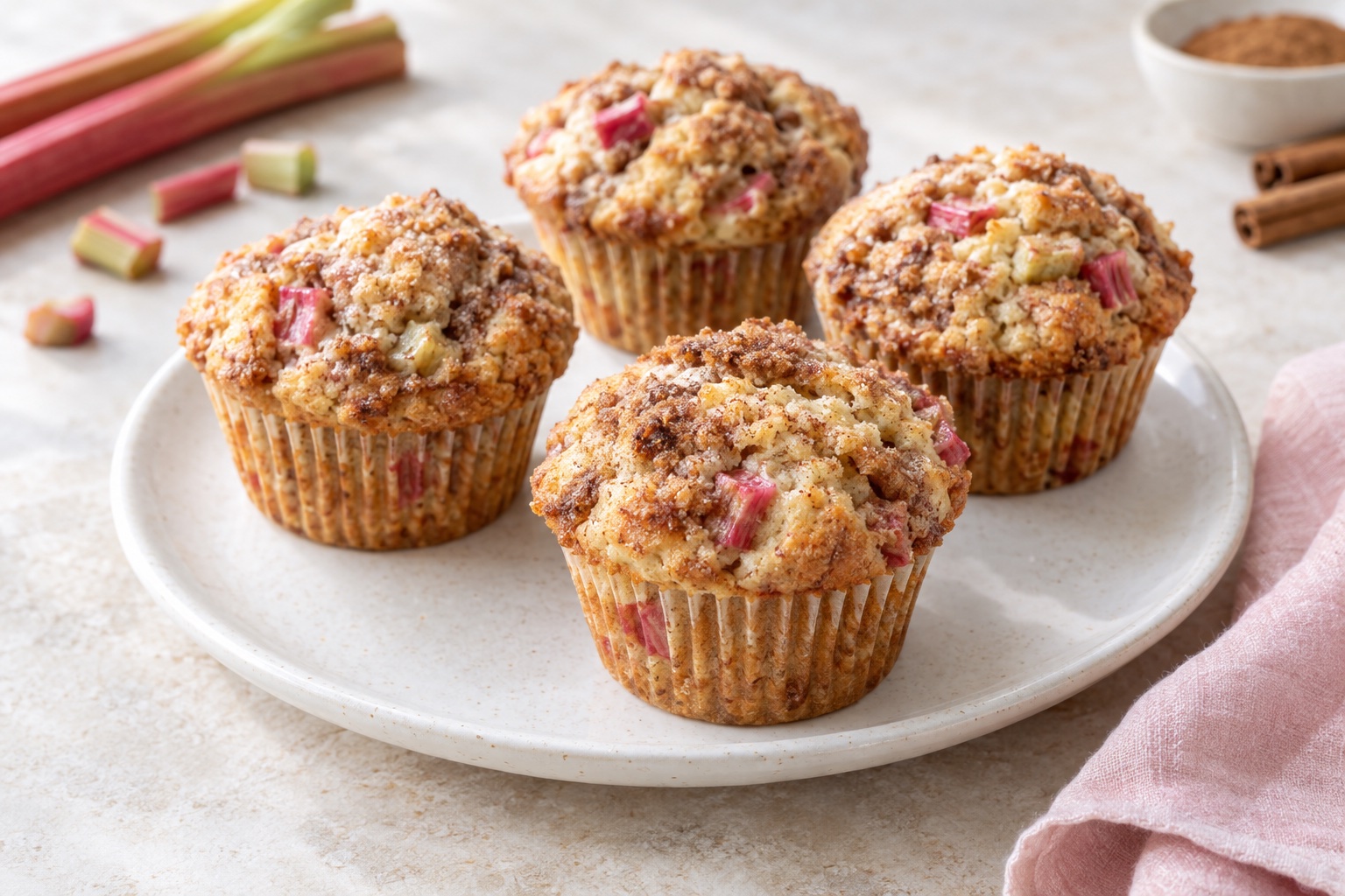 Cinnamon-Rhubarb Muffins