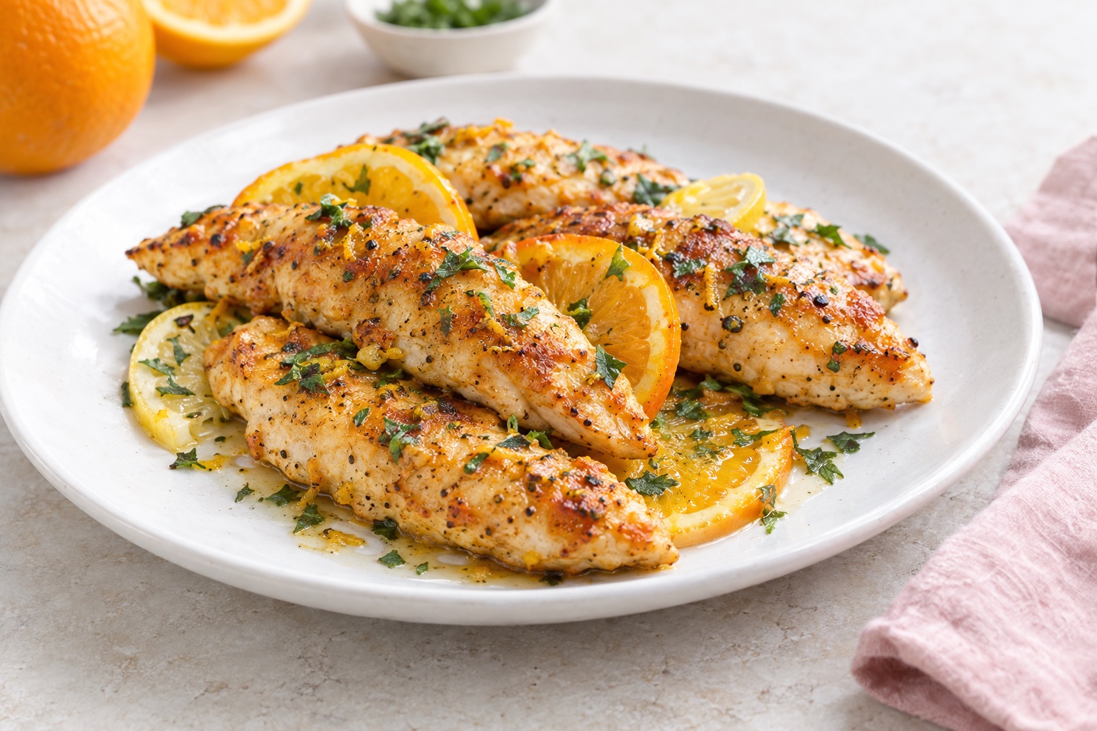 Skillet Citrus Chicken Tenders