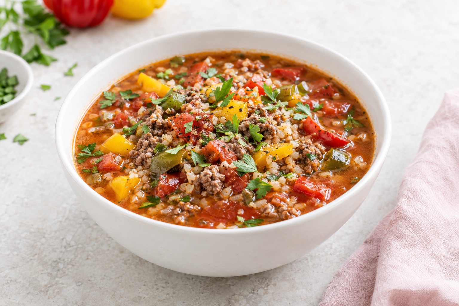 Low-Carb Stuffed Pepper Soup