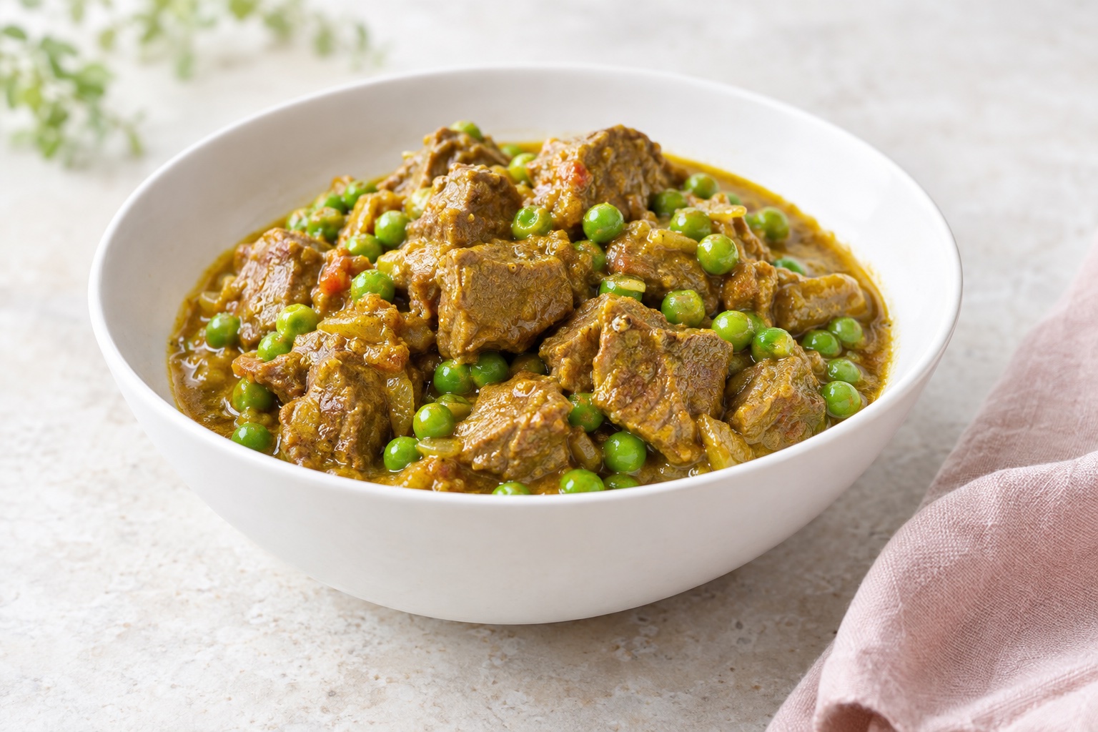 Curry Beef with Peas