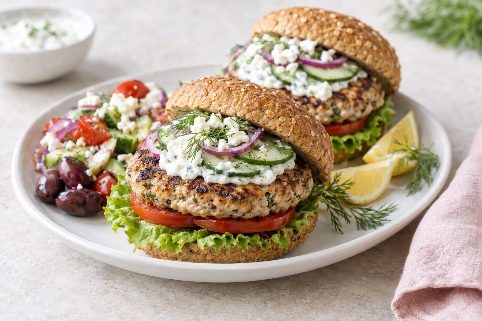 Greek Turkey Burgers