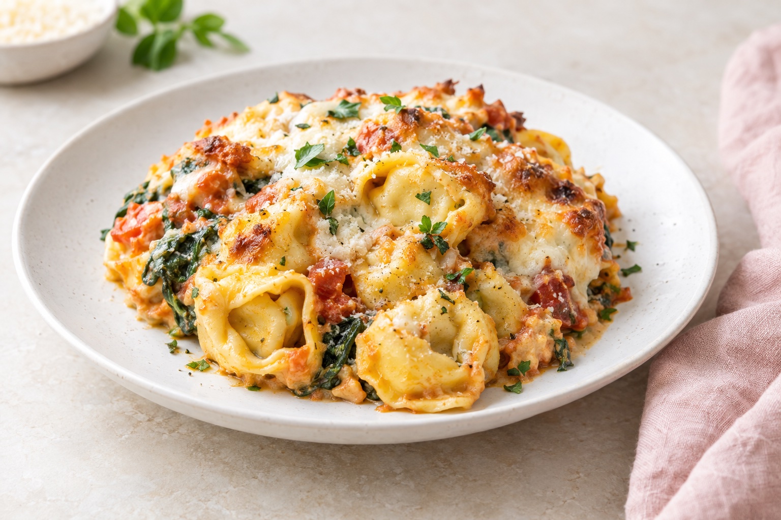 Cheesy Tortellini Casserole